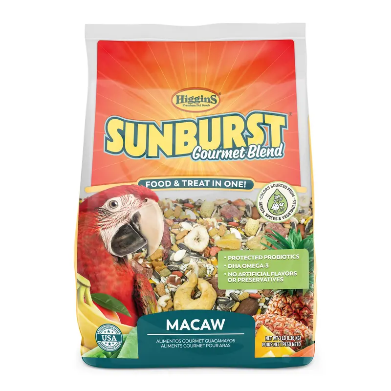 Higgins Sunburst Macaw Bird Food  3 Lb