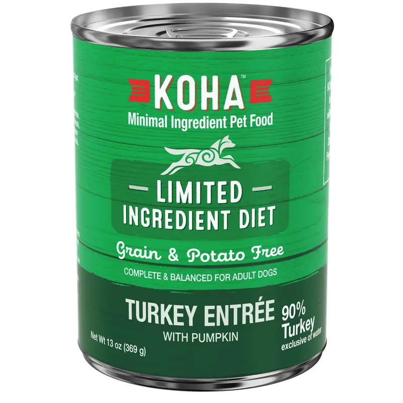 Koha Grain Free Limited Ingredient 13.2oz Canned Dog Food 90% Turkey