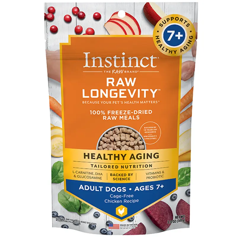 Nature's Variety Instinct Dog Raw Longevity FD Meals Chicken Adult 7+ 5 oz