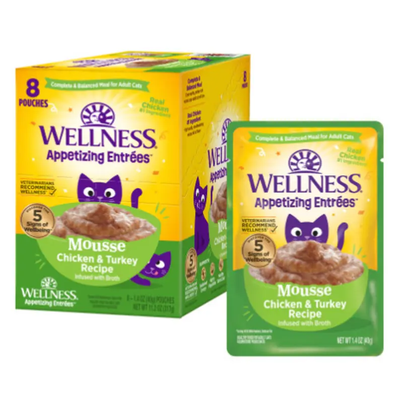 Wellness Appetizing Chicken & Turkey Mousse in Broth Canned Cat 1.4oz