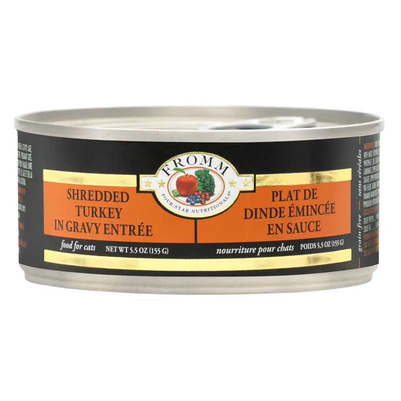 Fromm Four-Star Nutritionals Shredded Turkey in Gravy Entre Food for Cats 5.5 oz