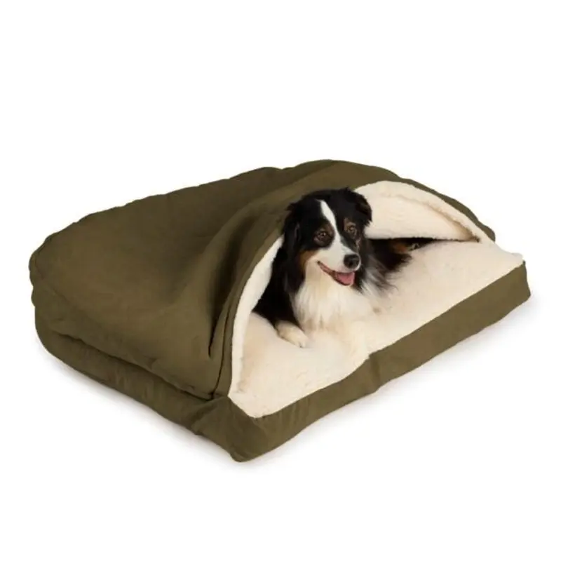 Snoozer Cozy Cave Rectangle Dog Bed Small Olive