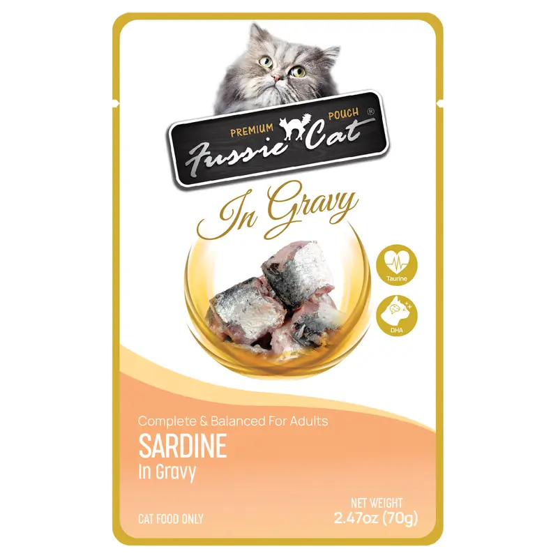 Fussie Cat Premium Sardine in Gravy Pouch 2.47oz