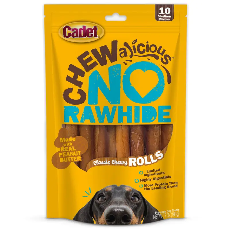 IMS Cadet No Hide Dog Chew Peanut Butter Rolls 10pk
