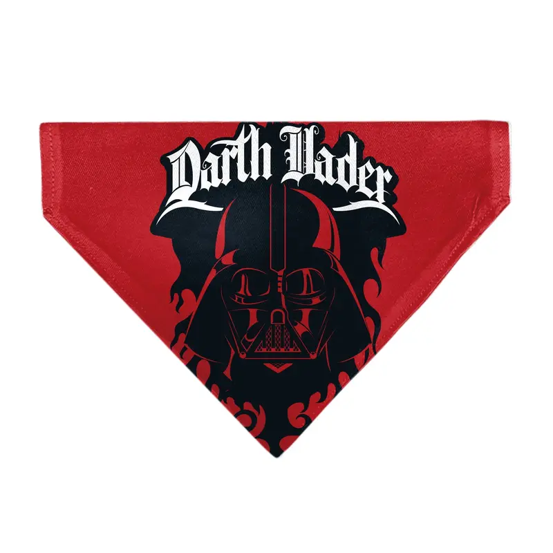 Pet Bandana - Star Wars DARTH VADER Face and Text Flame Red/Black/White