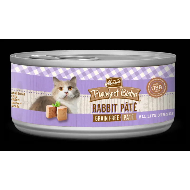 Merrick Purrfect Bistro Rabbit Pate Natural Food For Cats, 5.5 Oz