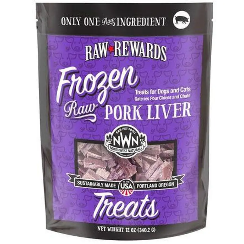Northwest Naturals Dog Treat Frozen Pork Liver 12 oz