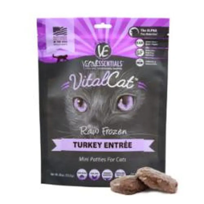 Vital Essentials 28 oz Frozen Mini Patties Turkey Cat Food
