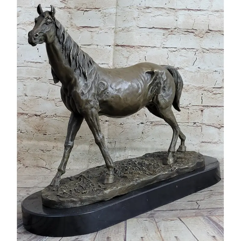 Abstract Modern Art Stallion Racing Horse Trophy Bronze Sculpture By Mene Figure