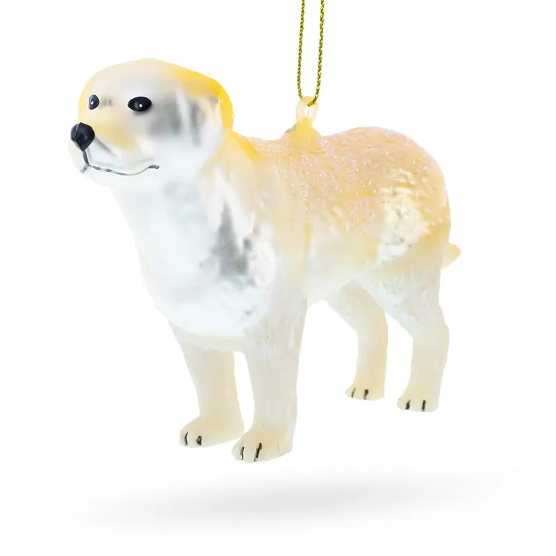 Golden Labrador Retriever in Glitter Christmas Ornament