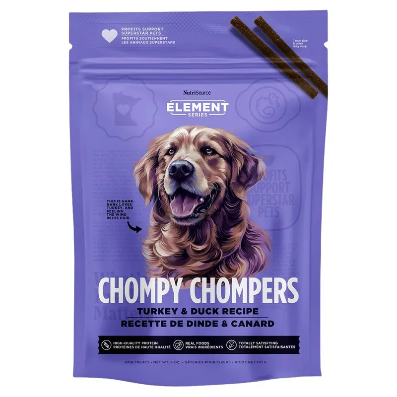 NutriSource Turkey & Duck Chompy Chompers High Protein Dog Treats 6oz