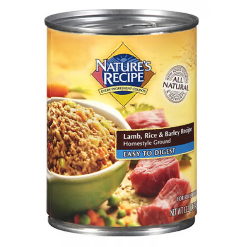Nature's Recipe Easy to Digest Lamb Rice and Barley Homestyle Ground Canned Dog Food