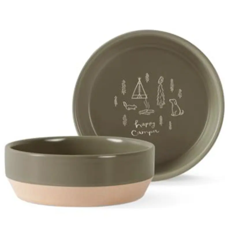 Fringe Happy Camper Pet Bowl Medium