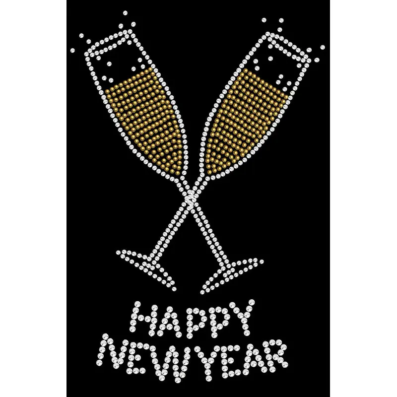 Happy New Year Champagne Glasses - Custom Tutus