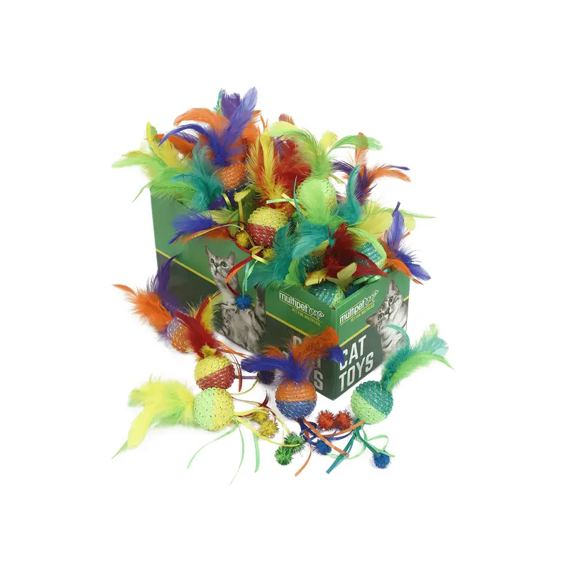 Multipet Cat Toy Mesh Ball Catnip Assorted
