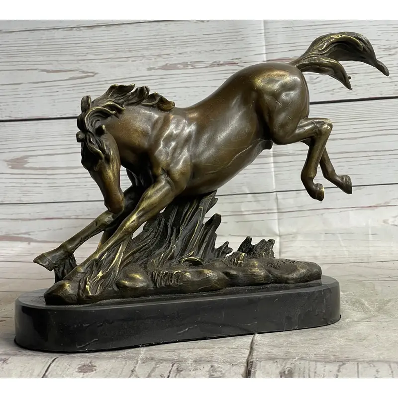 Signed Original Artwork by Fisher Wild Horse Bronze Sculpture Figurine Statue Decor