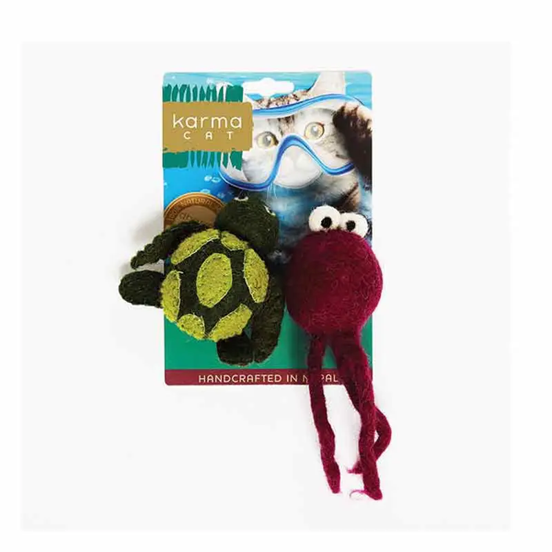 Distinctly Himalyan Karma Cat Wool Toy Turtle / Jellyfish