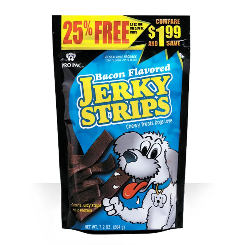PRO PAC Bacon Favored Jerky Strips Dog Treats