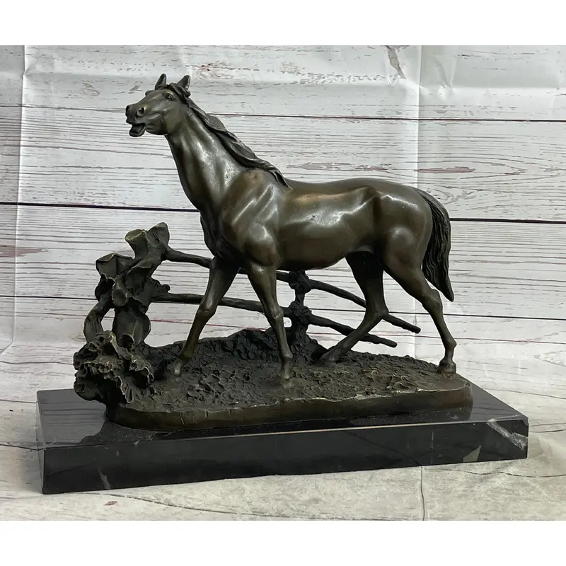 Trotting Thoroughbread Horse Bronze Hand Made Sculpture by Lost Wax Method Decor