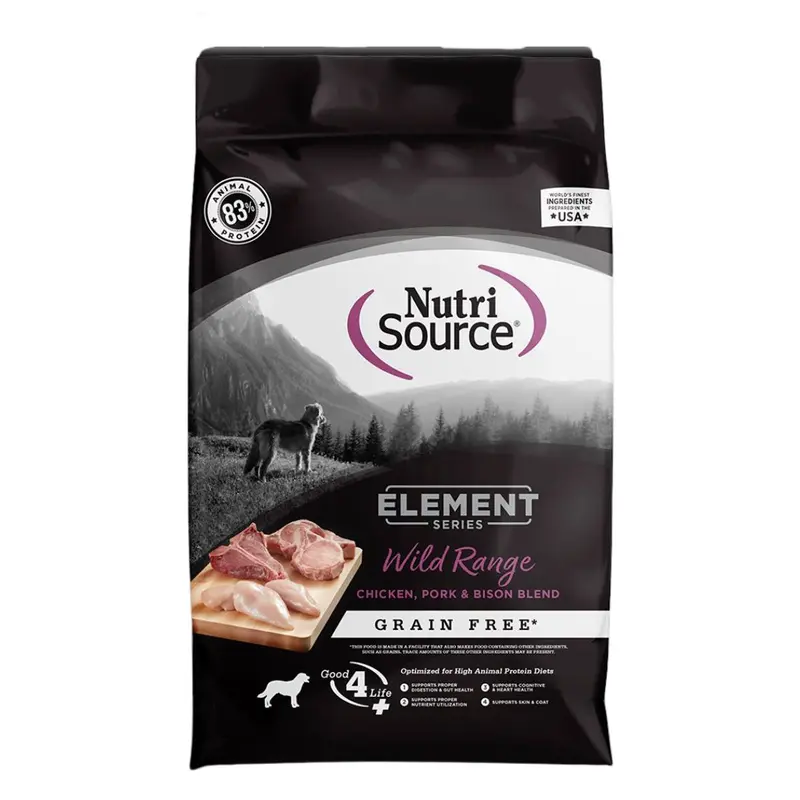 NutriSource Element Series Wild Range Grain Free Dry Dog Food 24lb Bag
