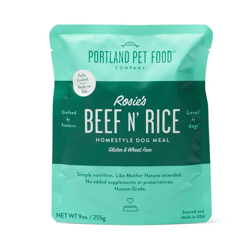 Portland Pet Rosie's Beef N' Rice Meal Pouch Dog Treats 9oz