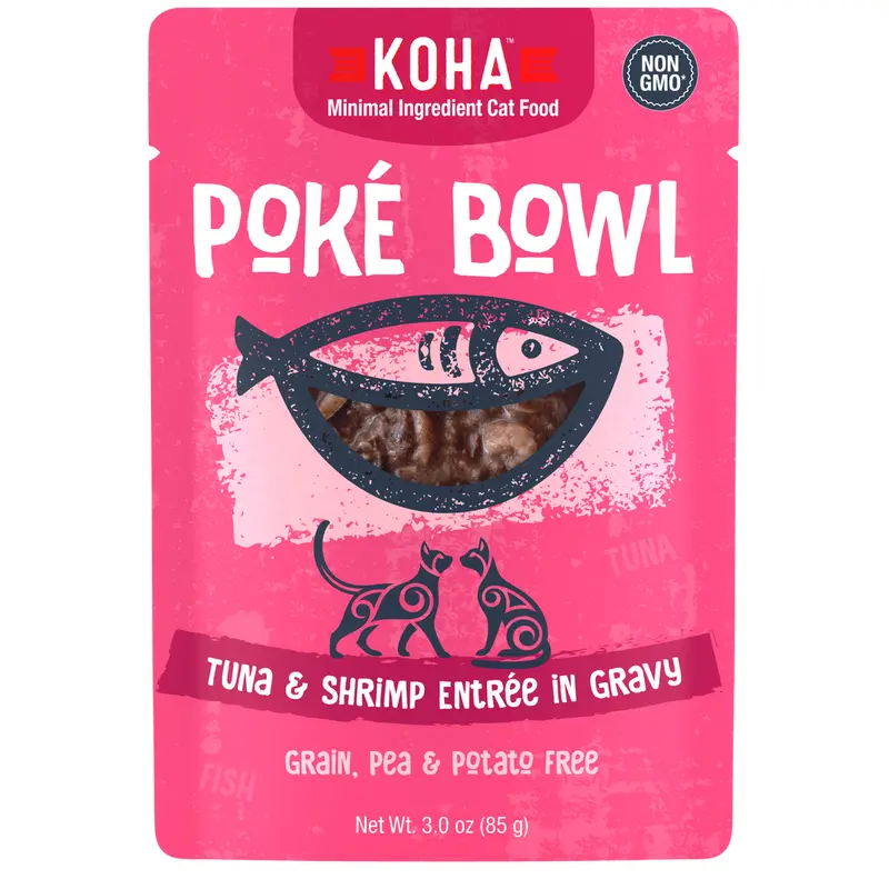 Koha Poke Cat Food 3oz Pouch Tuna and Shrimp