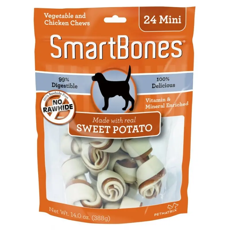 SmartBones Mini Sweet Potato Chew Bones Dog Treats