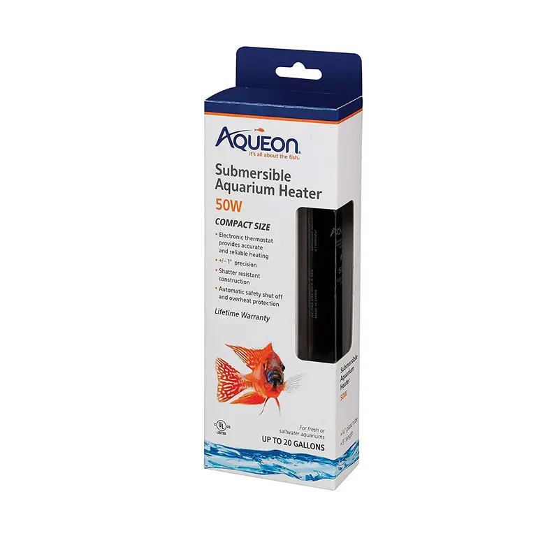Aqueon Submersible Aquarium Heater  50 Watts  Up to 20 Gallons