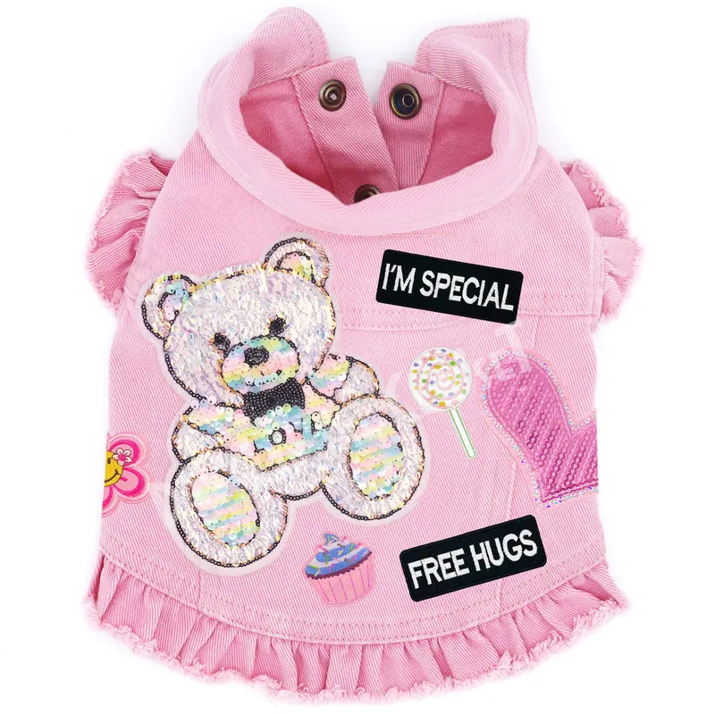 Hug a Bear Denim Dog Jacket