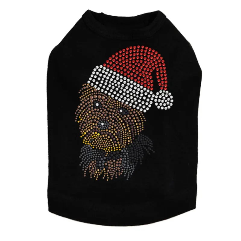 Yorkie Face  1 with Santa Hat - Dog Tank