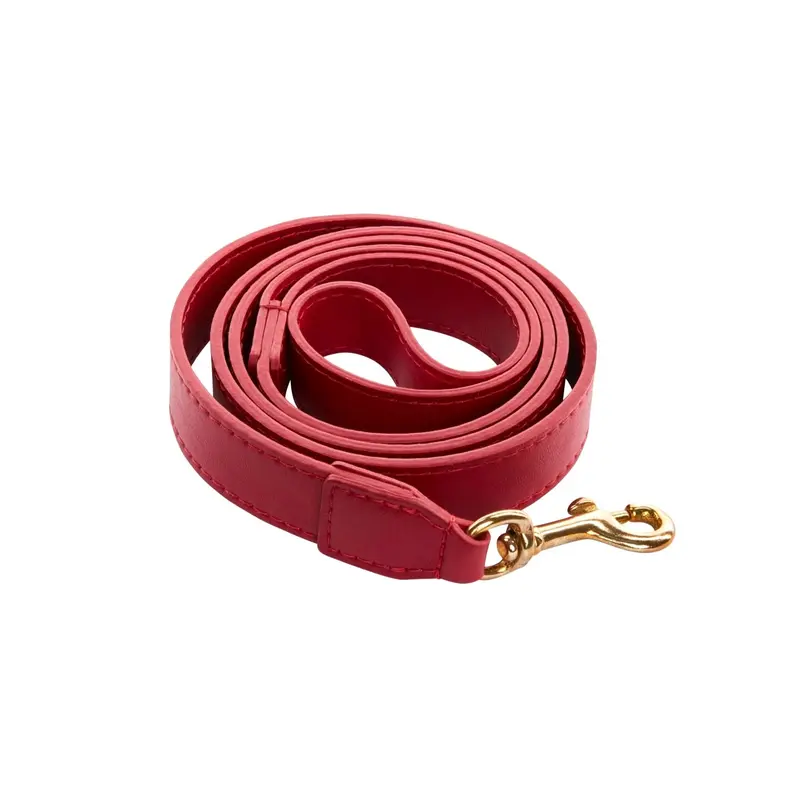 Red Vegan Leather Leash