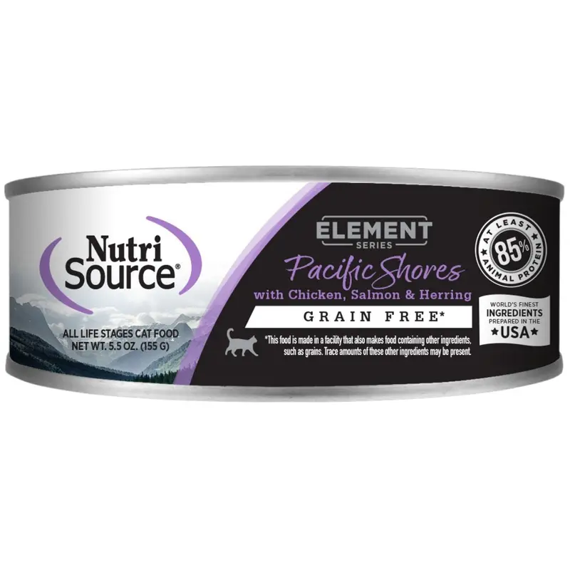 NutriSource Grain Free Element Pacific Shores Wet Cat Food - Chicken, Salmon, & Herring - 5.5oz Can