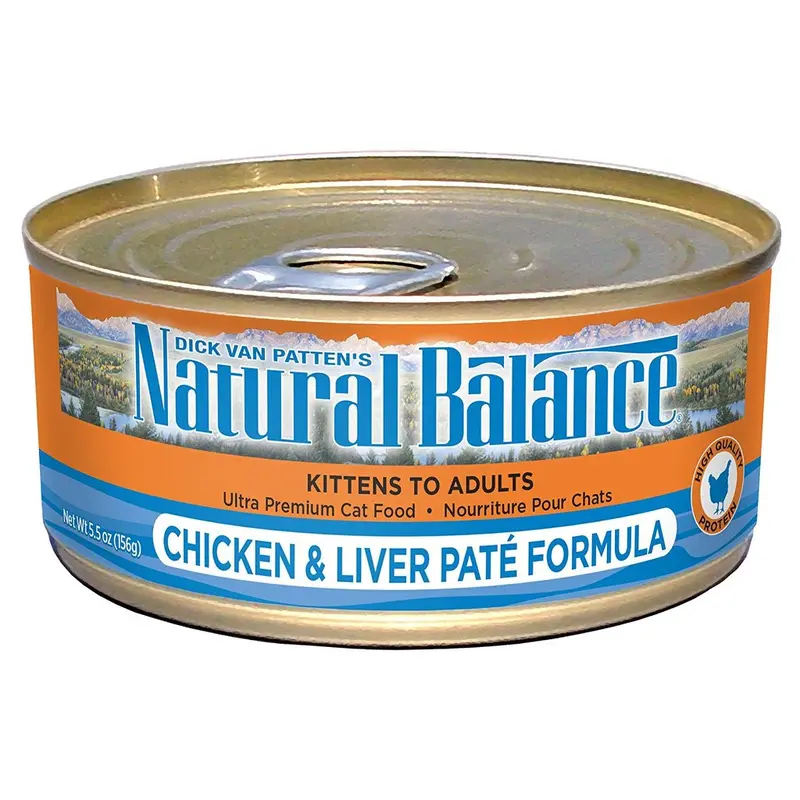 Natural Balance Chicken & Liver Pat Formula Wet Cat Food, 5.5-Ounce Can