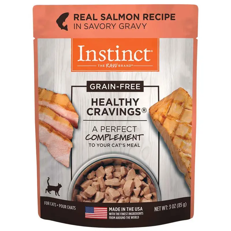 Nature's Variety Instinct Cat Food Topper - Healthy Cravings Pouch - Salmon - 3 oz