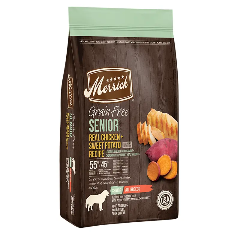 Merrick Grain Free Real Chicken Sweet Potato Senior Dog Food 12lb