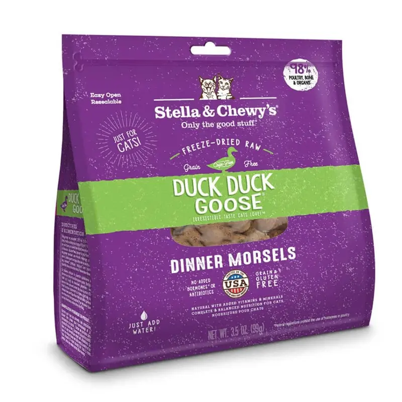 Stella & Chewy's Dinner Morsels Duck Duck Goose Freeze-dried Raw Dinner Morsels Cat Food 18oz