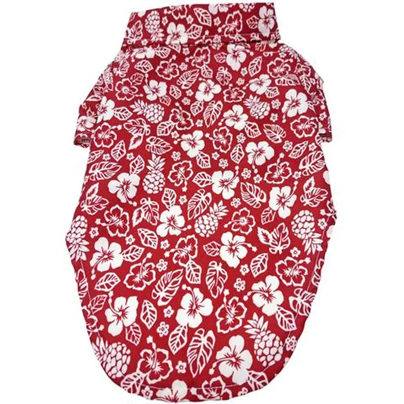 Hawaiian Camp Dog Shirt - Aloha Red