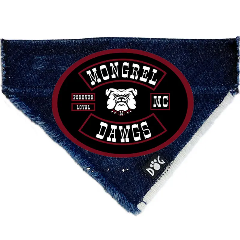 Mongrel Dawgs MC Logo Denim Bandanna
