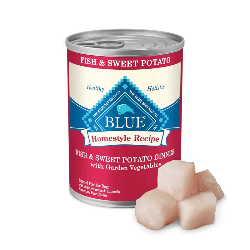 Blue Buffalo Adult Homestyle Fish & Sweet Potato with Garden Vegetables Wet Dog Cans (12.5oz)