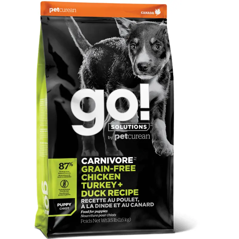 Petcurean GO! Solutions Carnivore Grain Free Chicken, Turkey, & Duck Recipe Puppy Dry Dog Food