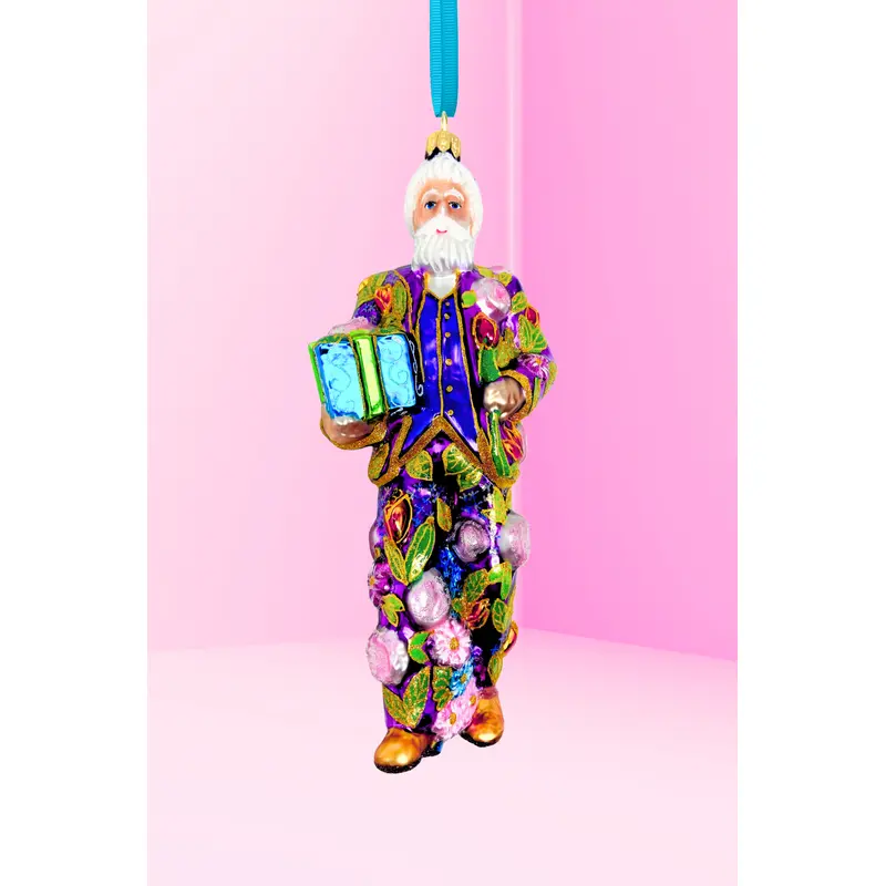 Purple Reign Santa Polish Glass Ornament