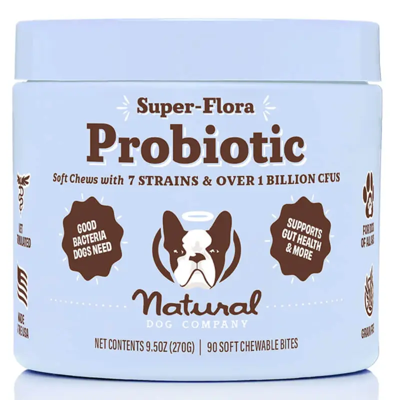 Natural Dog Company Super Flora Probiotic Chews 45 ct