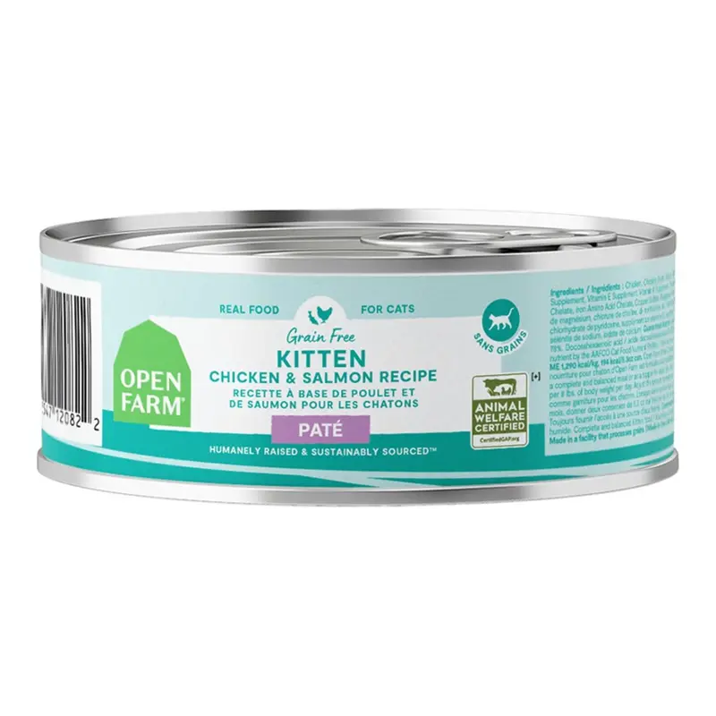 Open Farm Kitten Wet Cat Food -  Chicken & Salmon Pate - 5.3oz Can