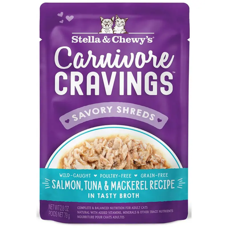Stella & Chewy's Cat Carnivore Cravings Salmon, Tuna & Mackerel Pouch