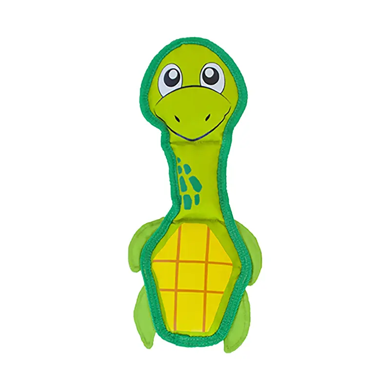 Outward Hound Fire Biterz Turtle Plush Interactive Dog Toy  Green  Medium
