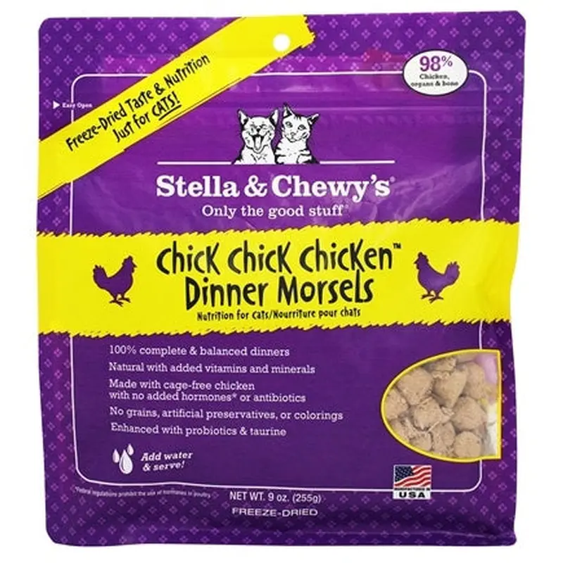 Stella & Chewy's Chicken Dinner Morsels Grain-Free Freeze-Dried Raw Dry Cat Food, 8 oz.