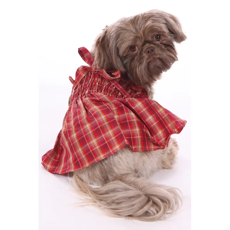 The Heidi Plaid Silk Dog Dress