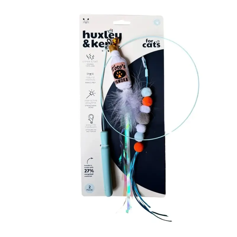 Huxley & Kent Wire Toto's & Pom Poms Wand Cat Toy