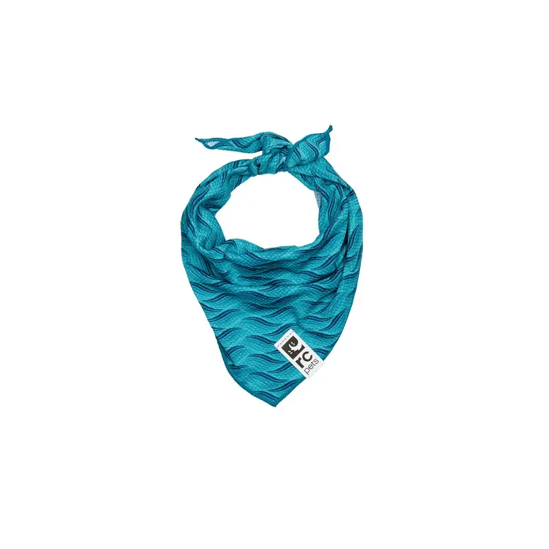 RC PETS Dog Zephyr Cooling Bandana, Waves, M/L, 15" - 25"