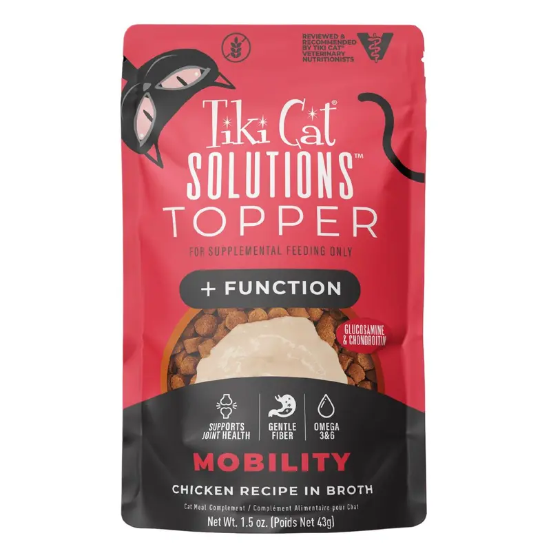 Tiki Cat Solutions Mobility Topper Chicken Recipe In Broth Wet Cat Food Topper 1.5oz